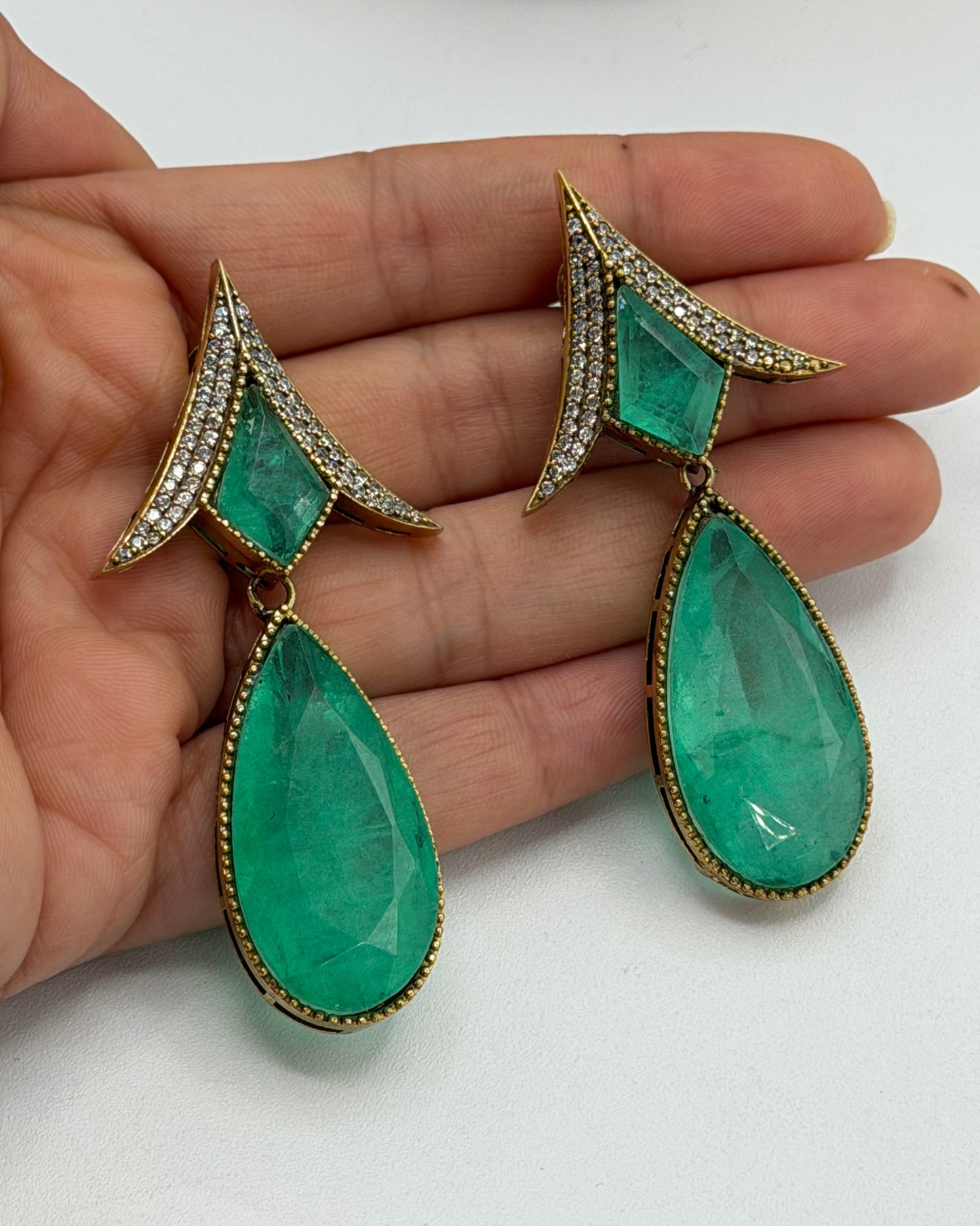 Victorian plated Moissonite necklace set