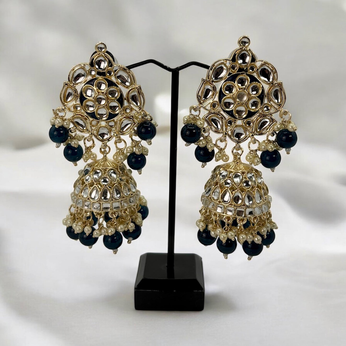 Gold plated Kundan jhumki