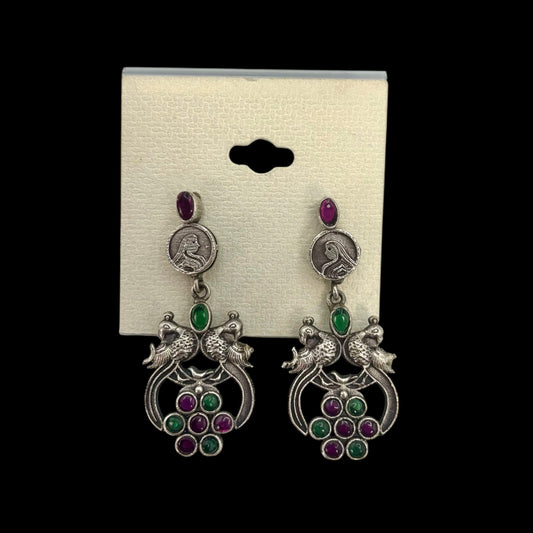 German silver oxidized earrings