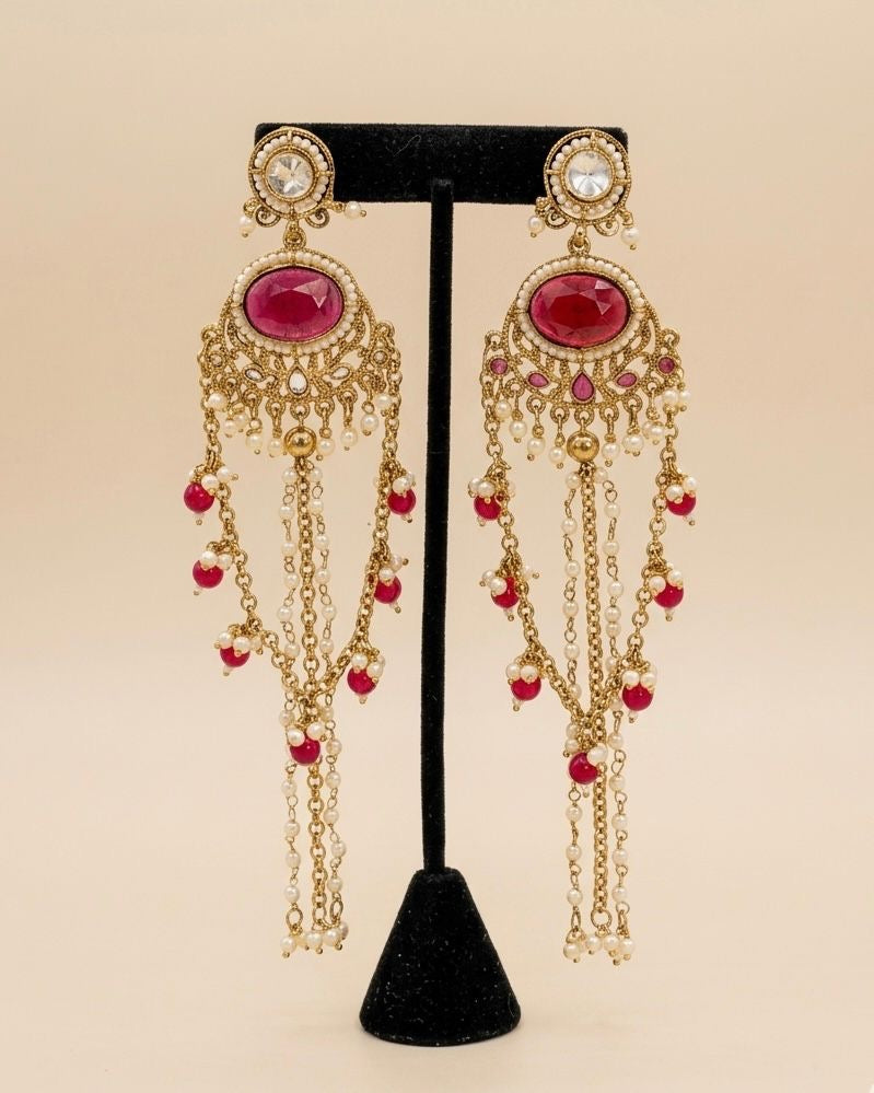 Victorian polish Kashmiri long earrings