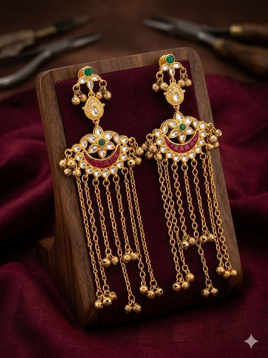 Gold plated Kashmiri earrings