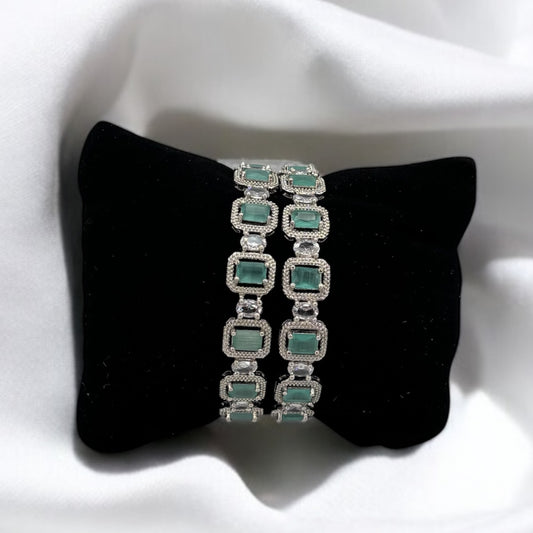 Light pink and light green bangles