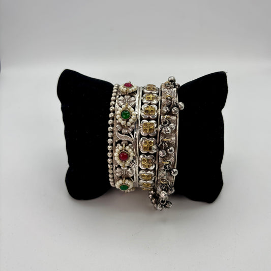 2tone broad silver kada