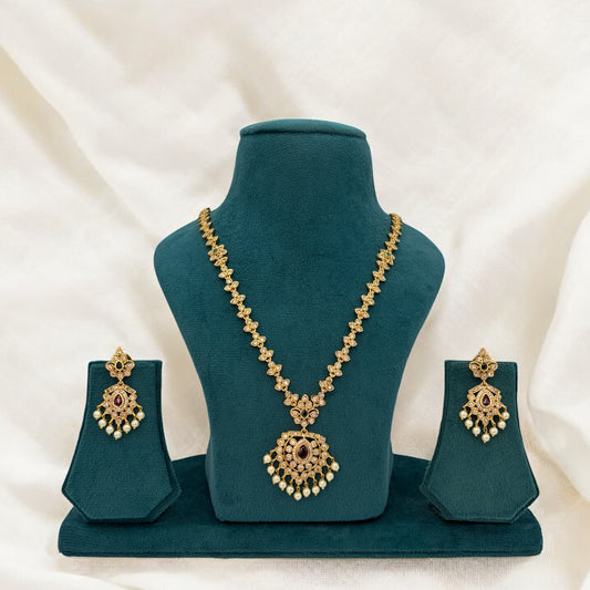 American Diamond long necklace set