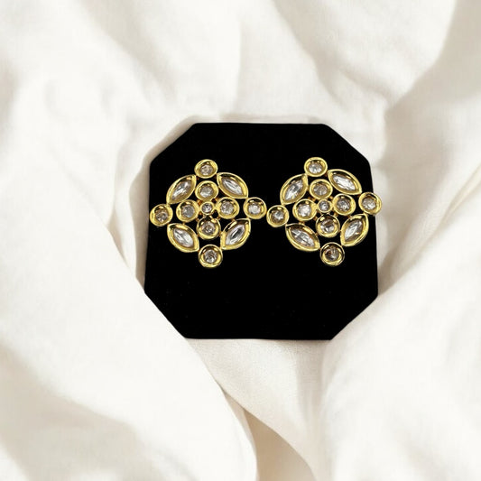Gold plated kundan studs
