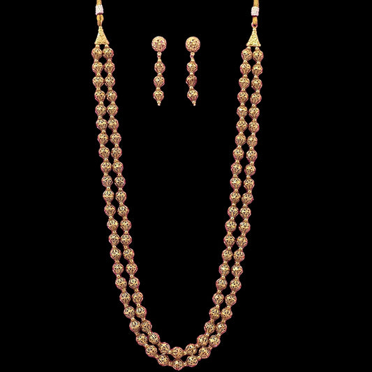 Gold plated 2layers necklace set