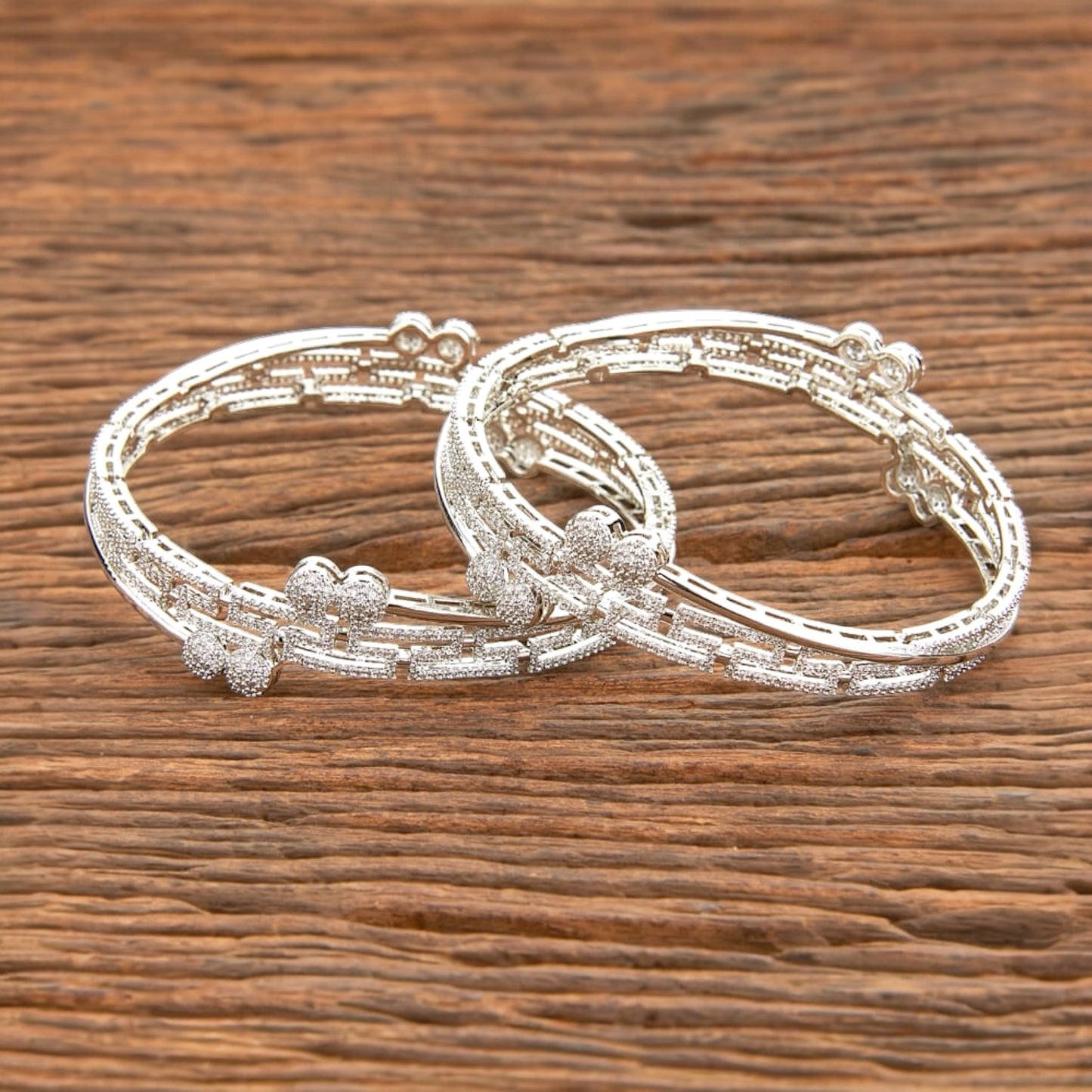 American Diamond silver bangles