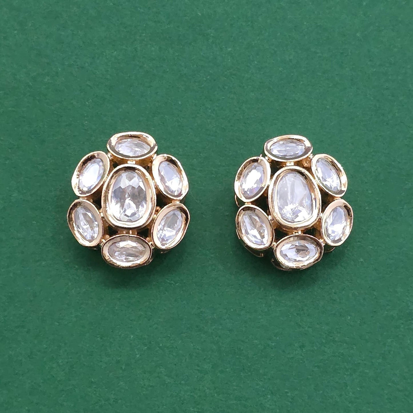 Gold plated kundan studs