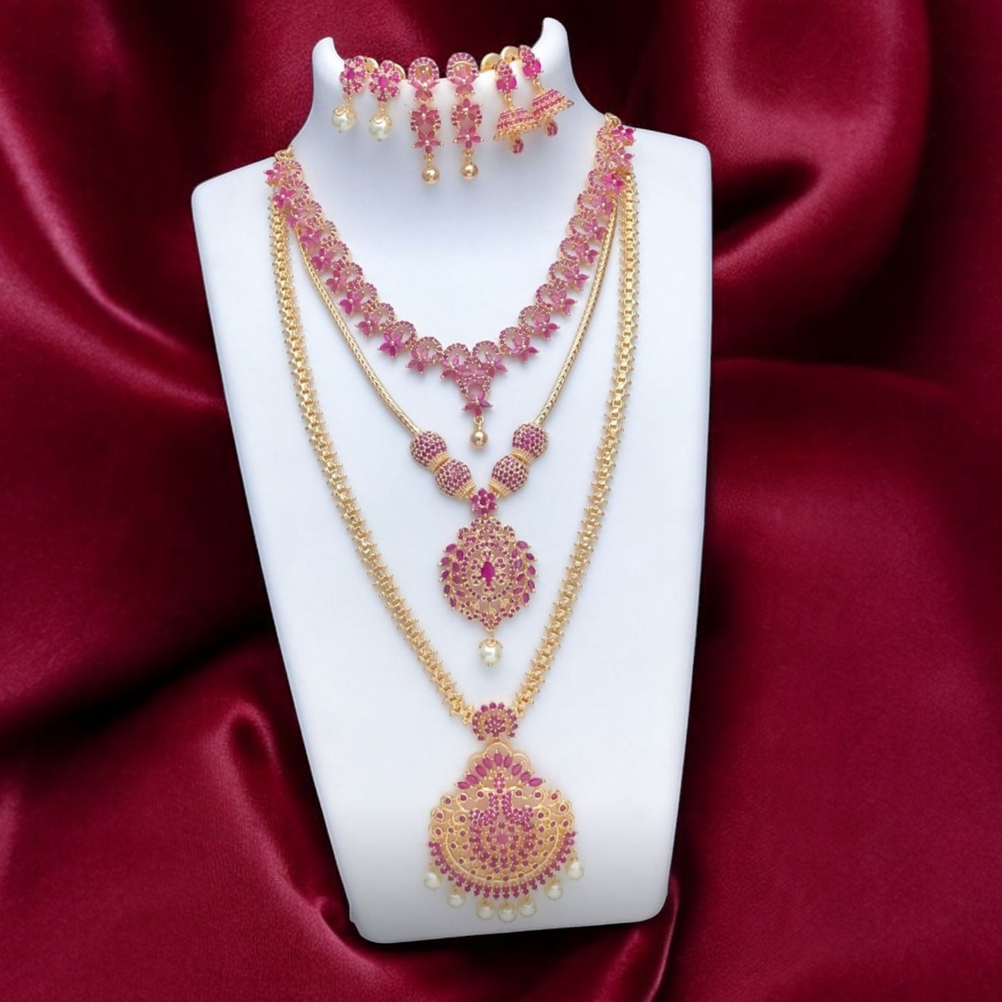 Gold plated combo necklace set