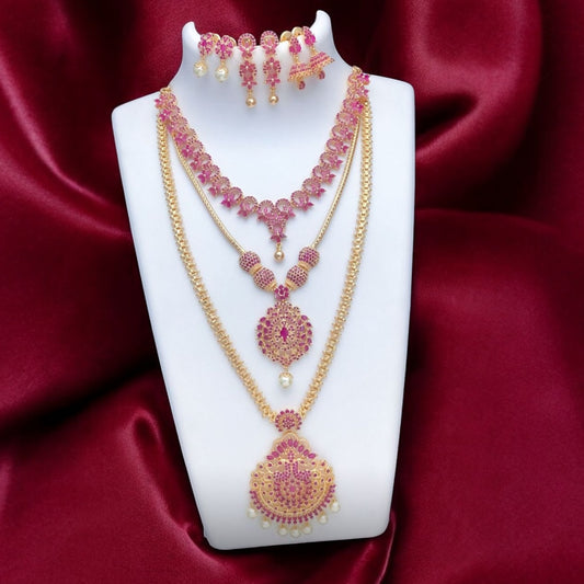 Gold plated combo necklace set