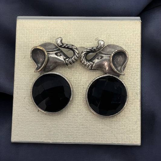 Silver oxidized earrings