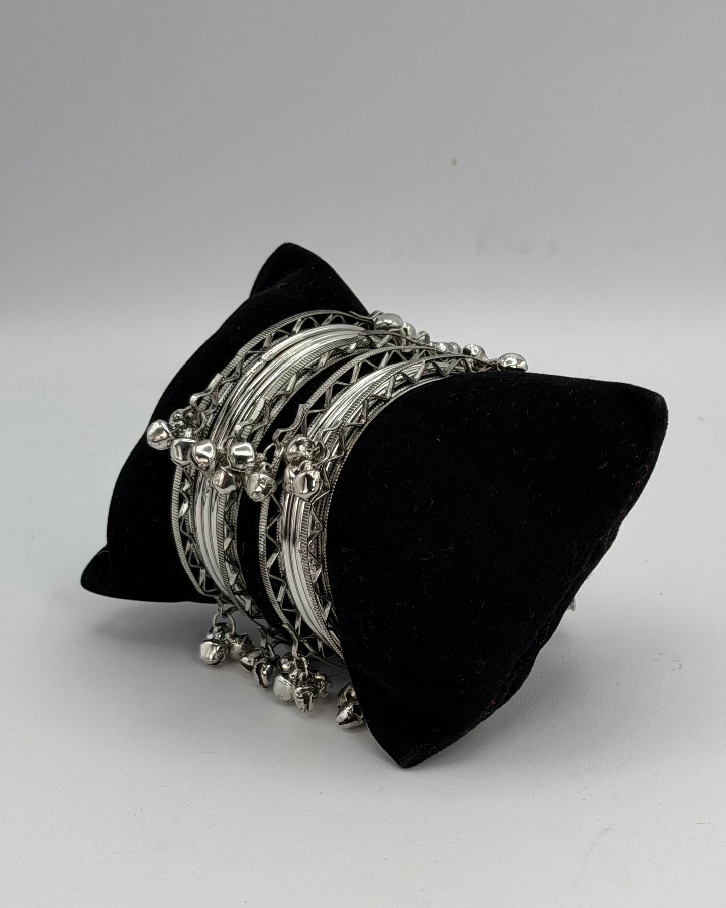 Silver oxidized bangles
