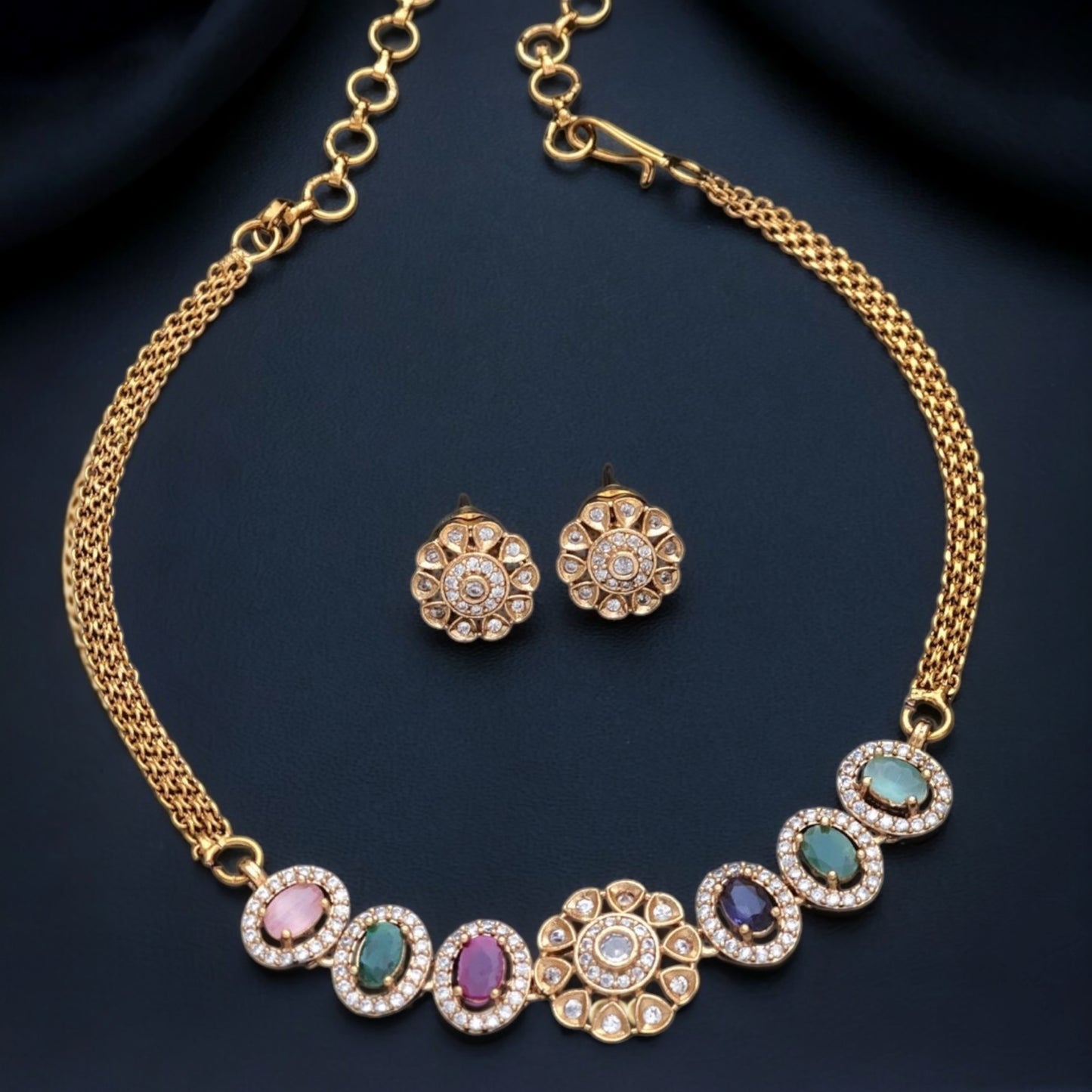 Gold plated necklace set
