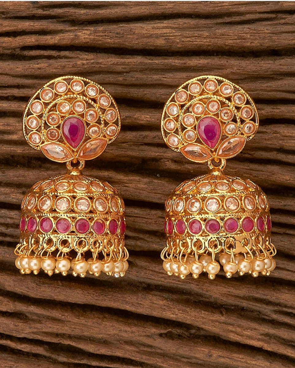 Gold plated American Diamond jhumki