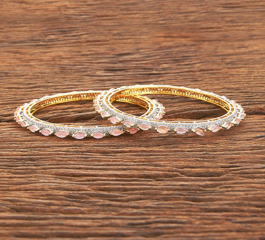 Pink Cz bangles with 2tone plating