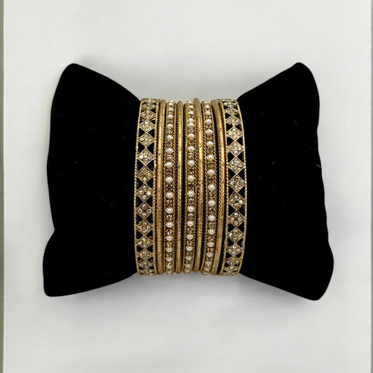 Matte gold plated bangles set