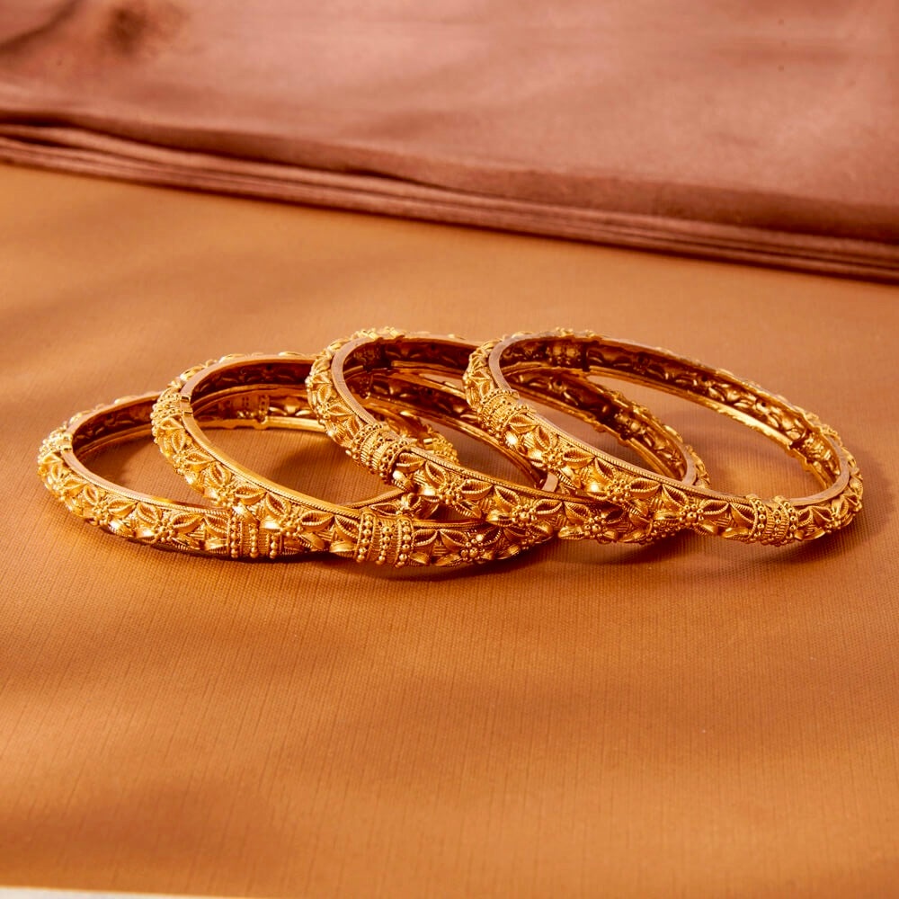 Gold plated designer bangles