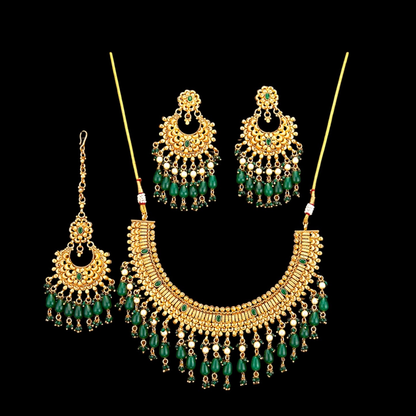 Antique necklace set with gold plating