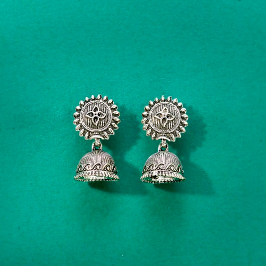 Silver oxidized jhumki