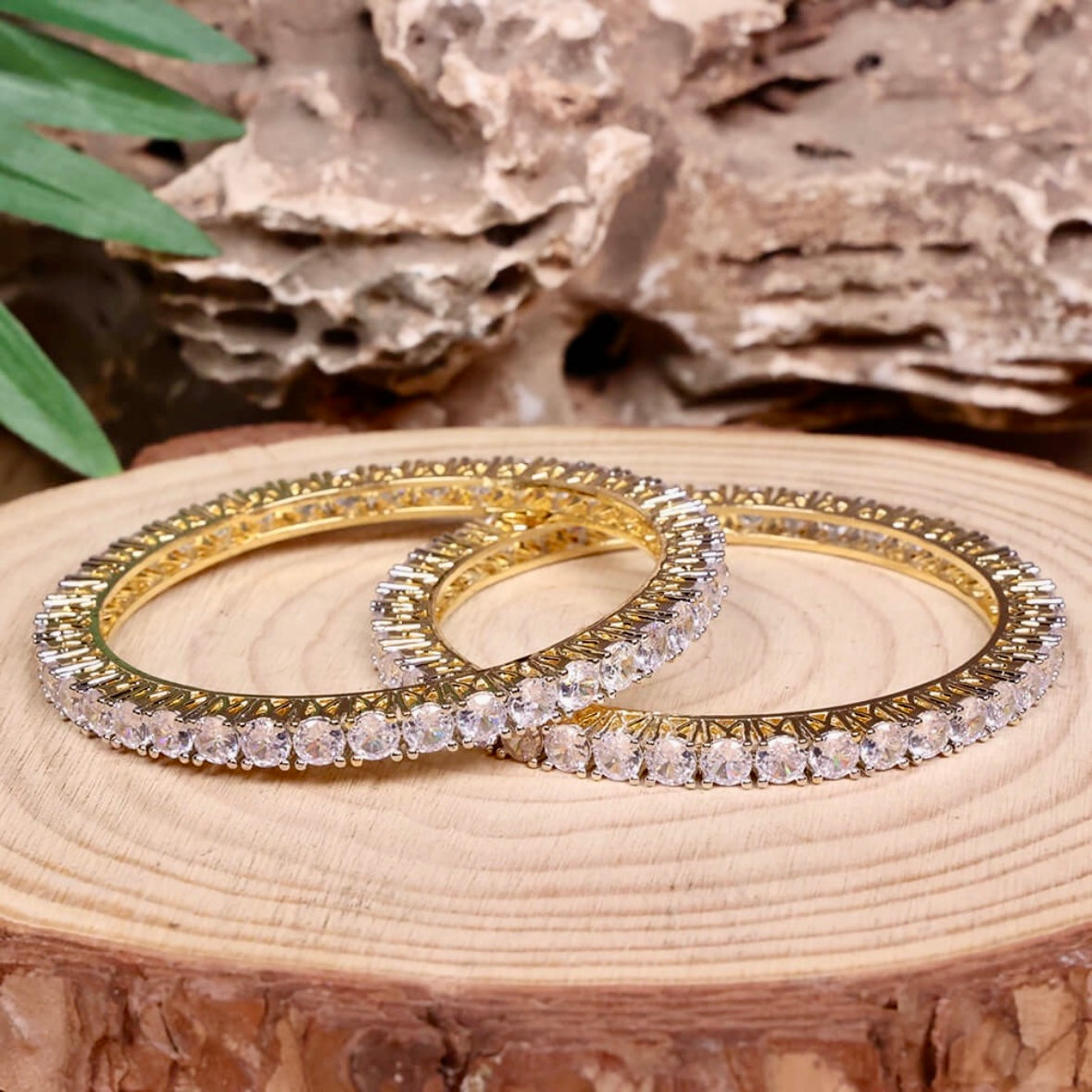 2tone Cz bangles