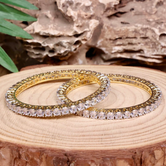 2tone Cz bangles