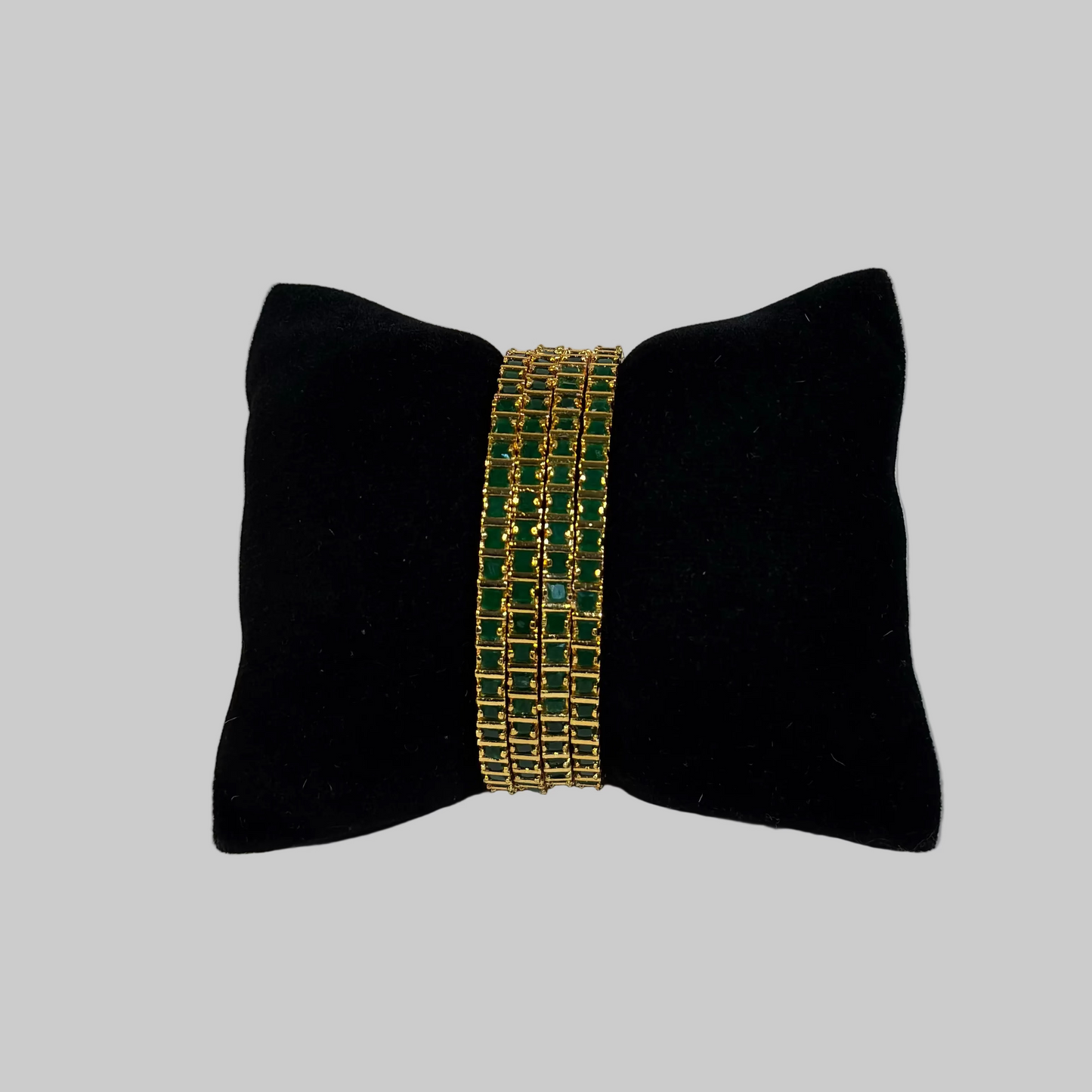 Gold plated green bangles