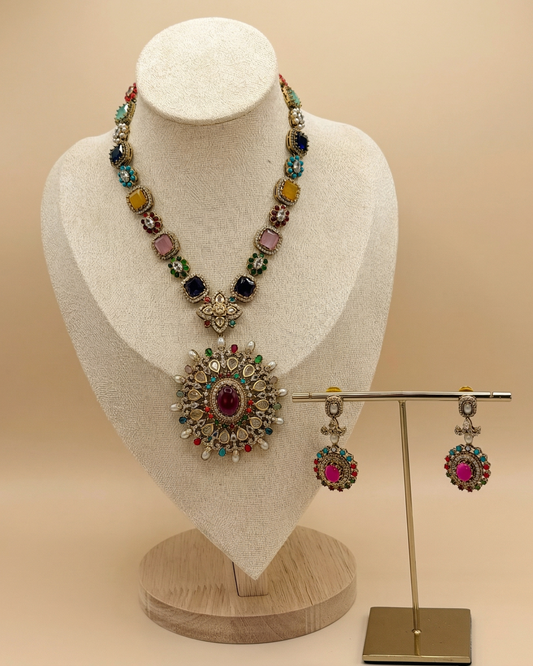 Heritage collection multi coloured necklace set