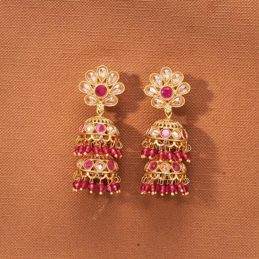 Double jhumki with gold plating