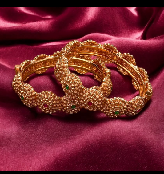 Gold plated openable bangles/kadas