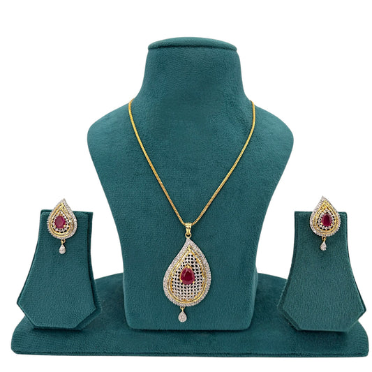 Gold plated Cz pendant set