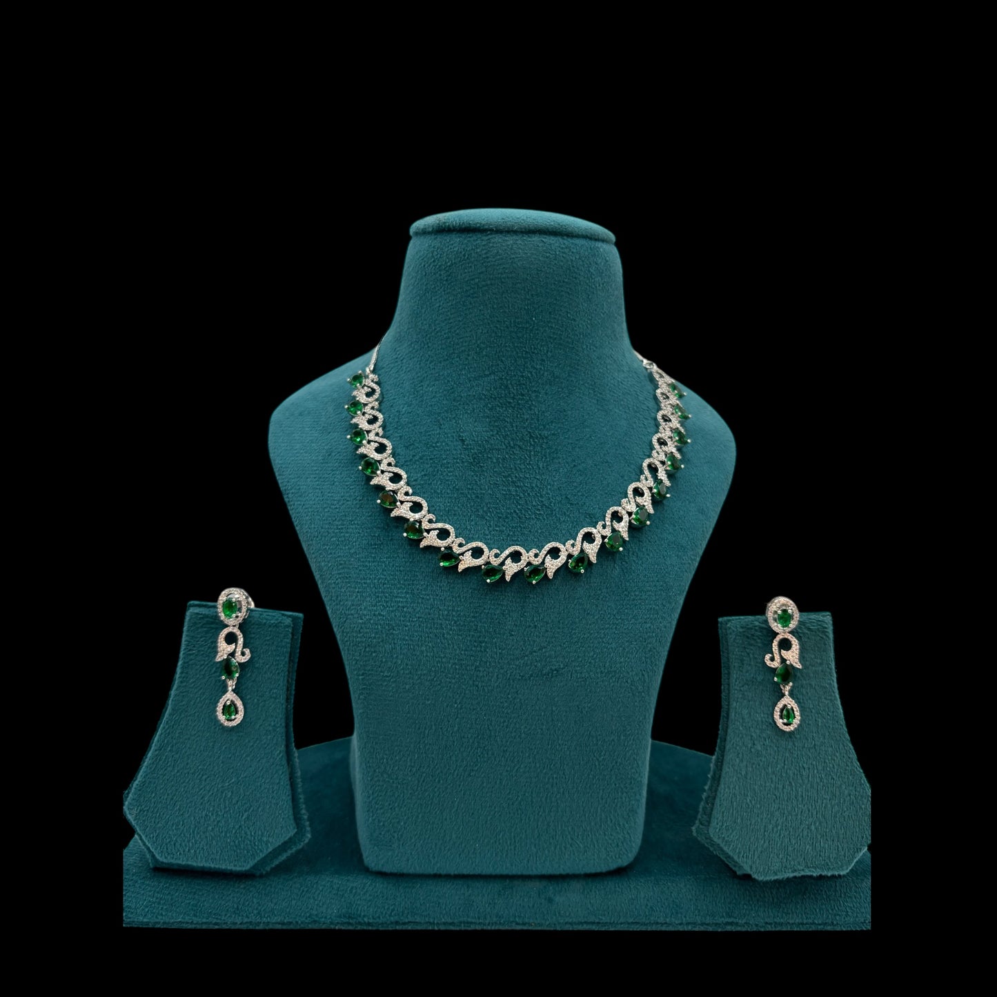 American Diamond necklace set with earrings.