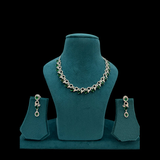American Diamond necklace set with earrings.