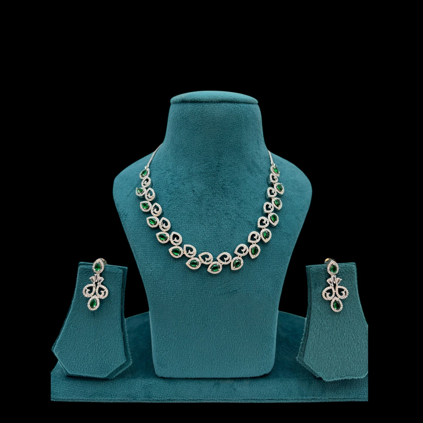 Petals American Diamond necklace set with earrings