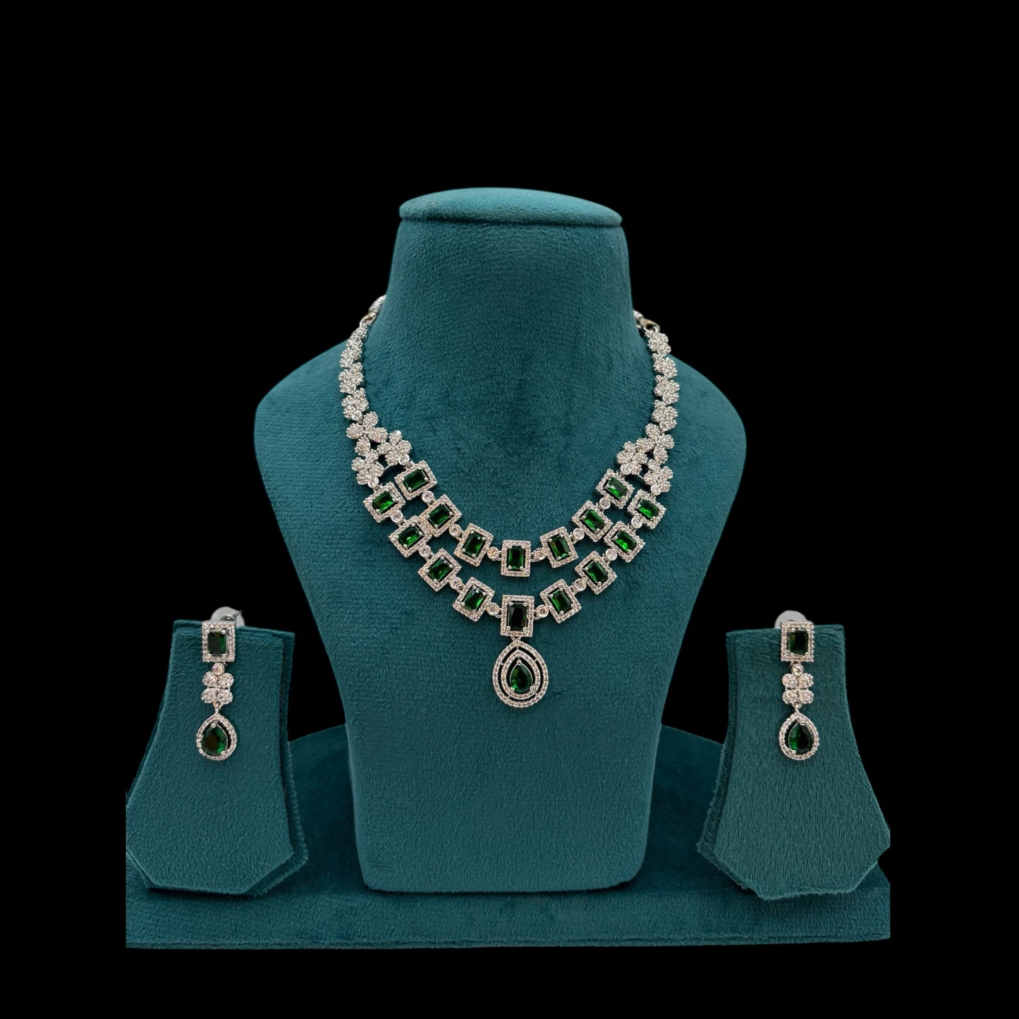 Two layer American Diamond necklace set