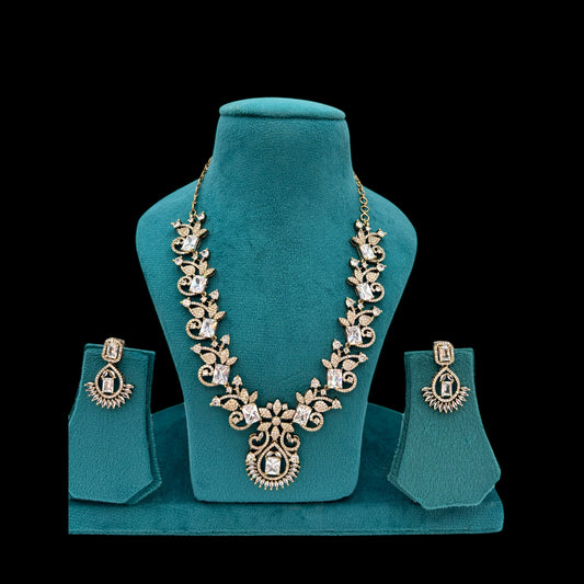 Designer Victoria polish necklace set with earrings