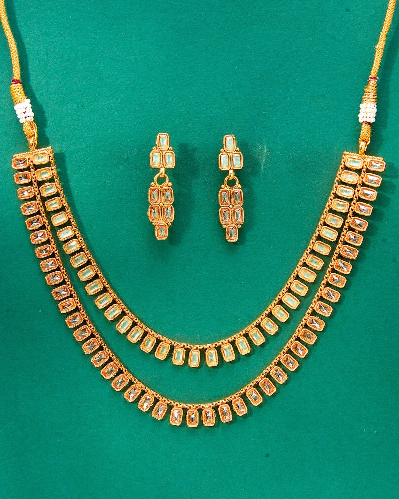 Gold plated 2layer necklace set