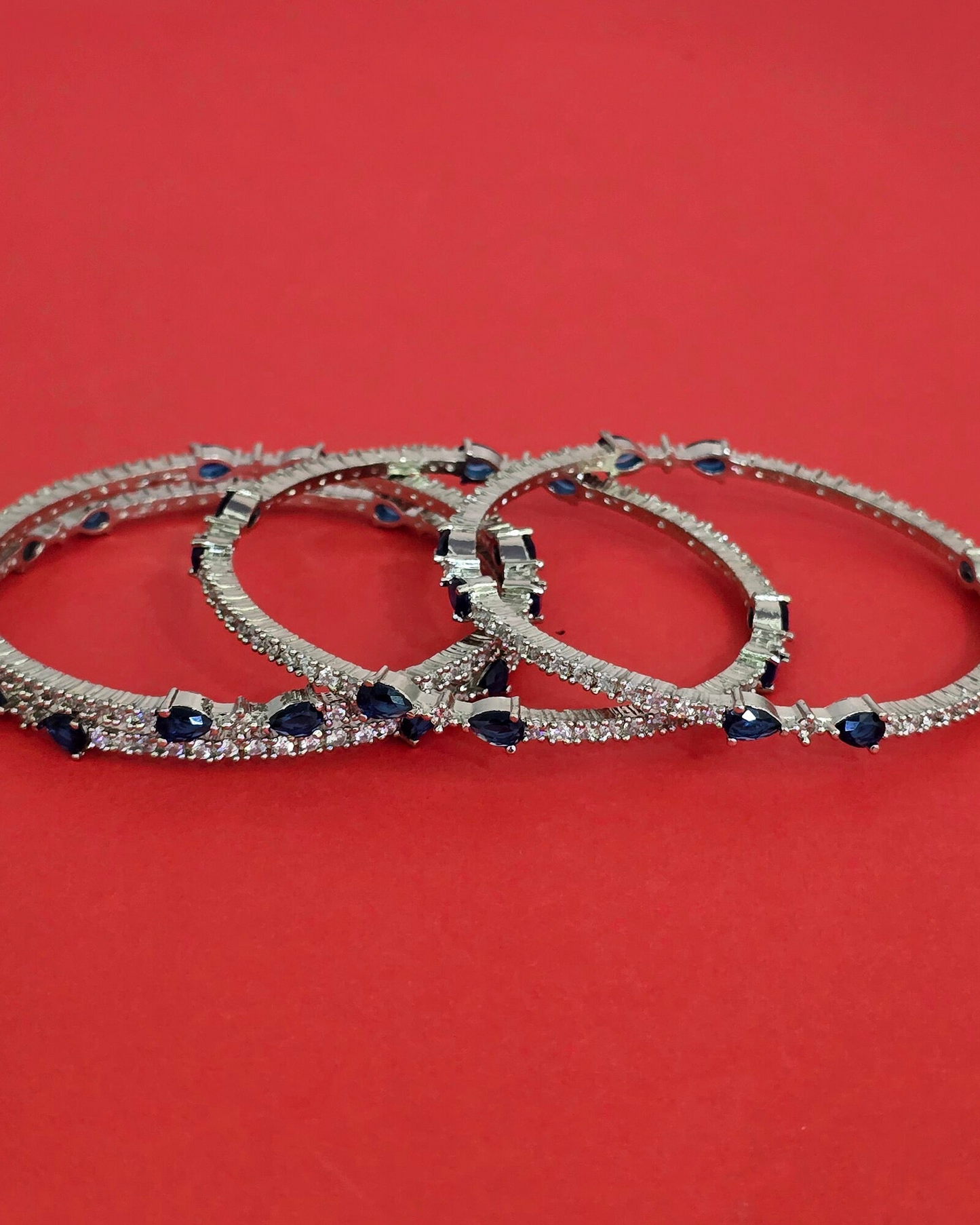 Silver plated American Diamond bangles