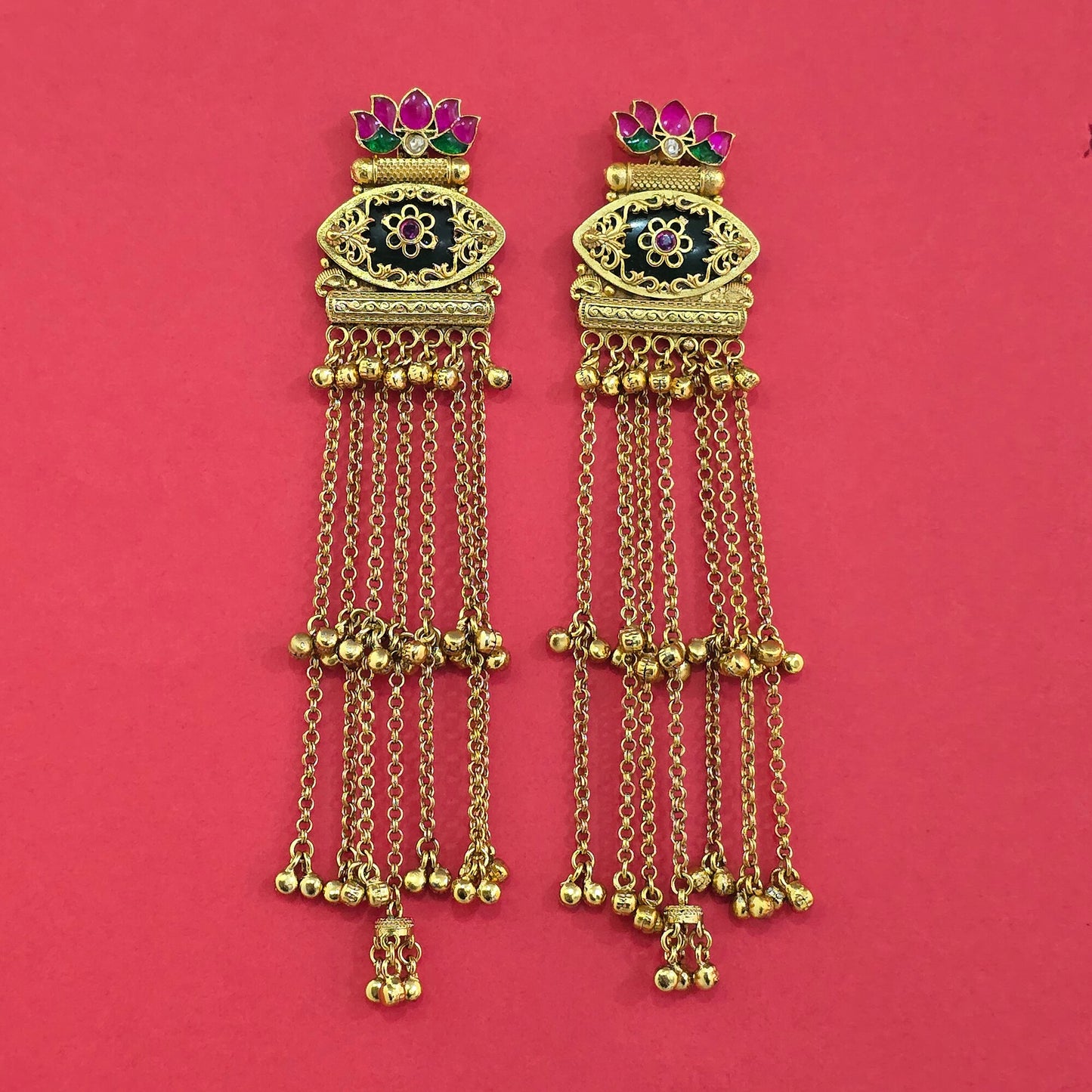 Gold plated Kashmiri earrings