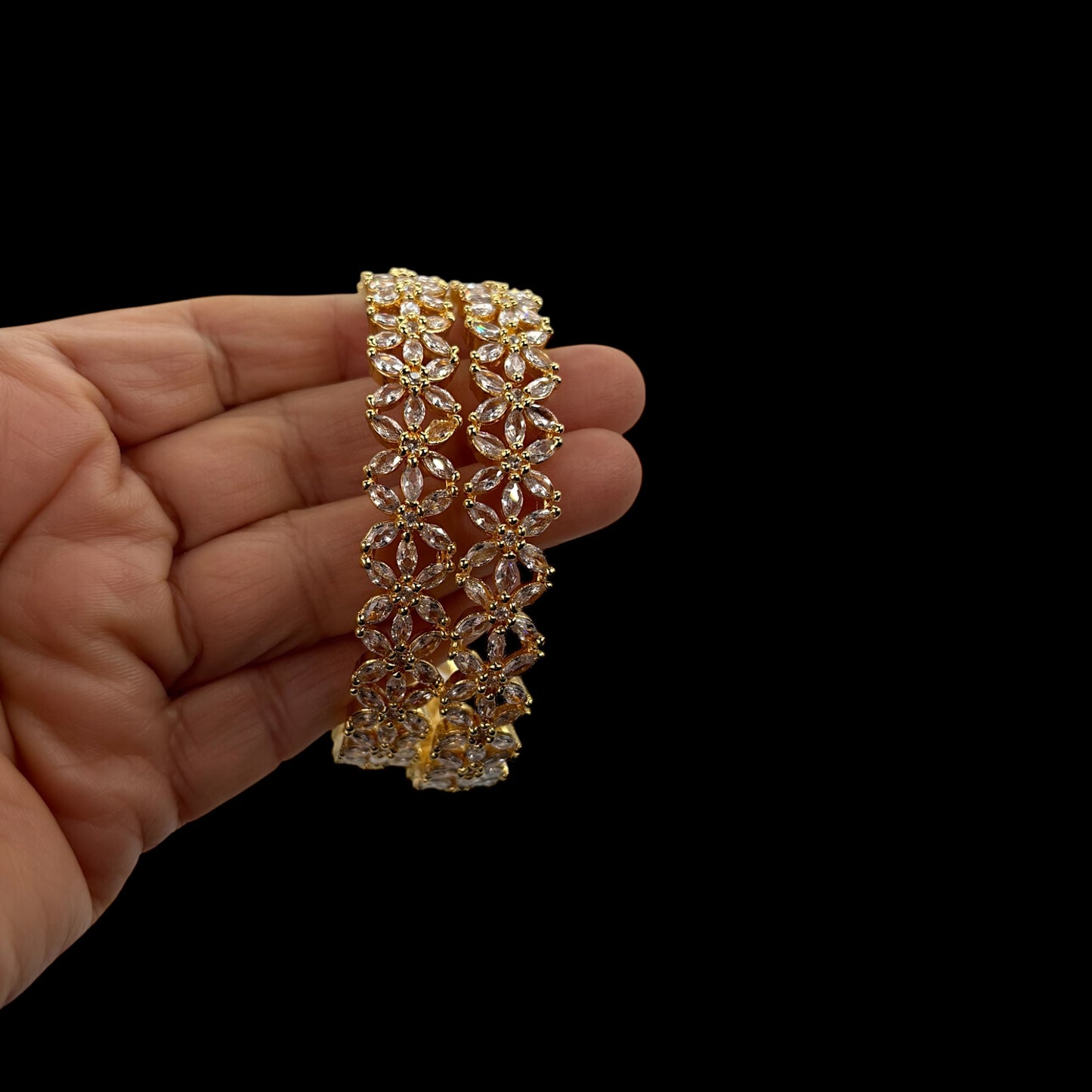 Gold plated American Diamond bangles