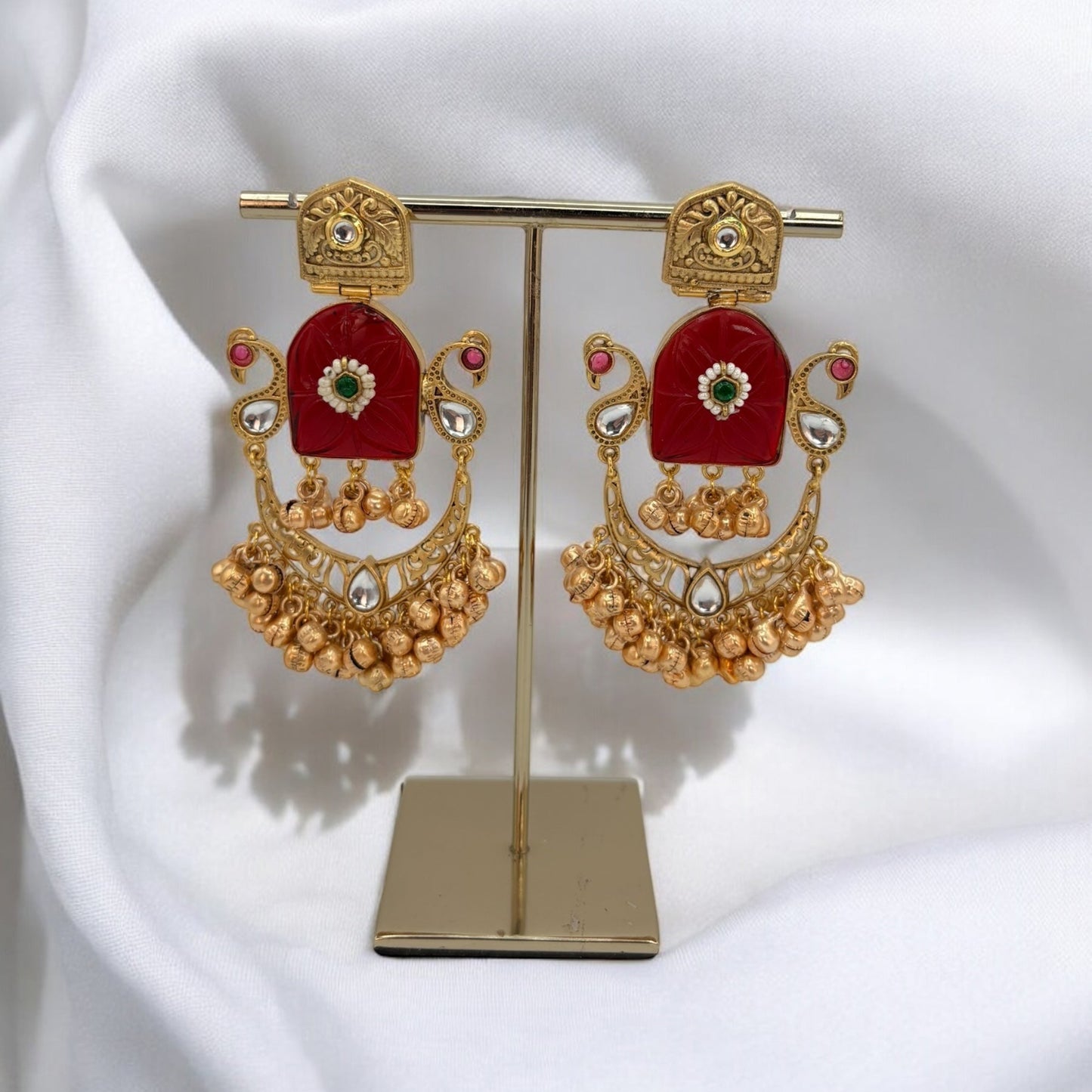 Handmade gold tone fusion earrings