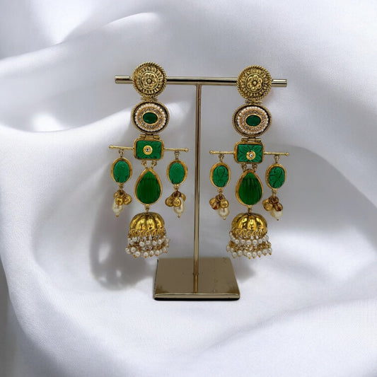 Handmade golden earrings