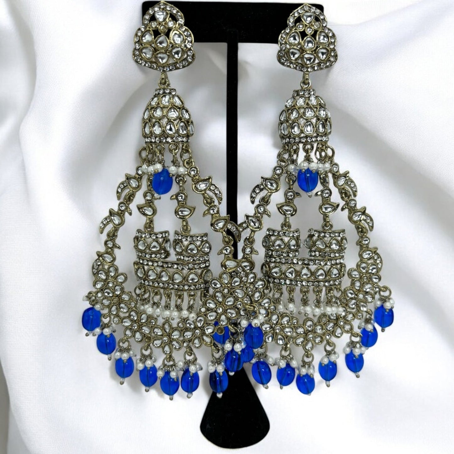 Long blue earrings