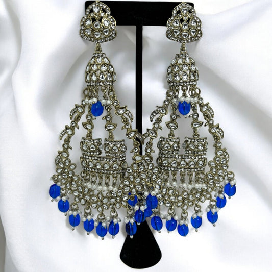 Long blue earrings