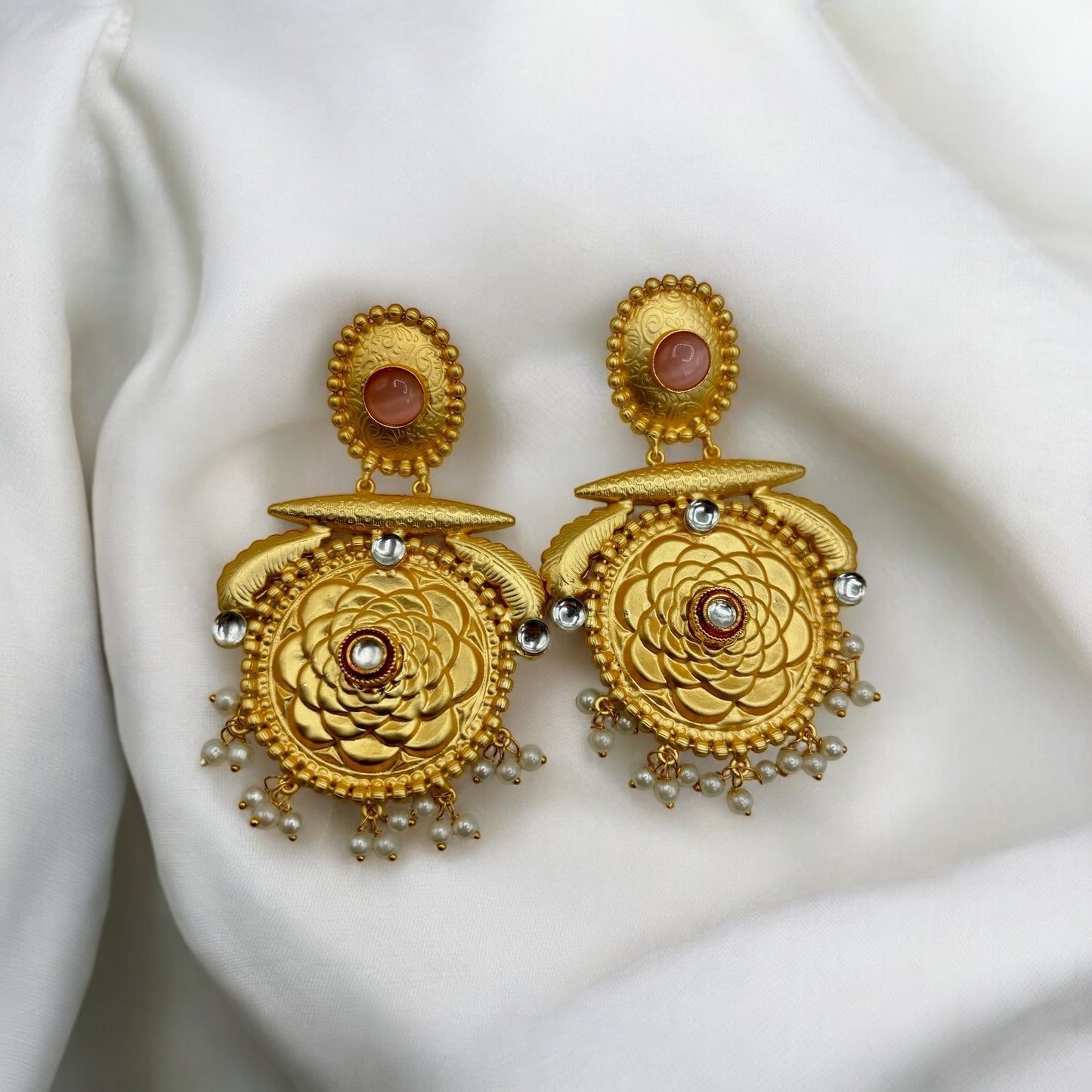 Fusion pink gold earrings
