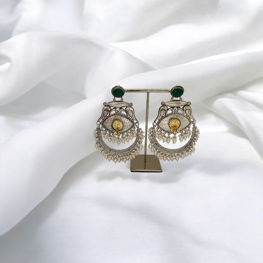 Handmade German Silver chandbali