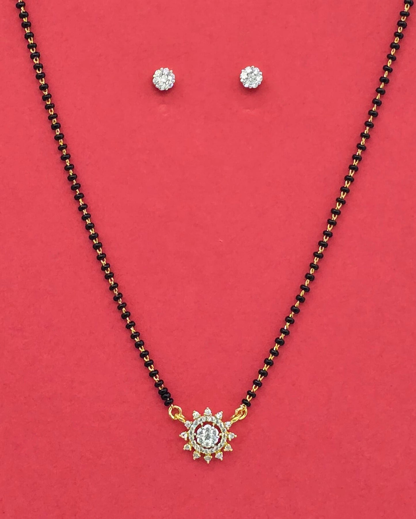 2tone American Diamond mangalsutra