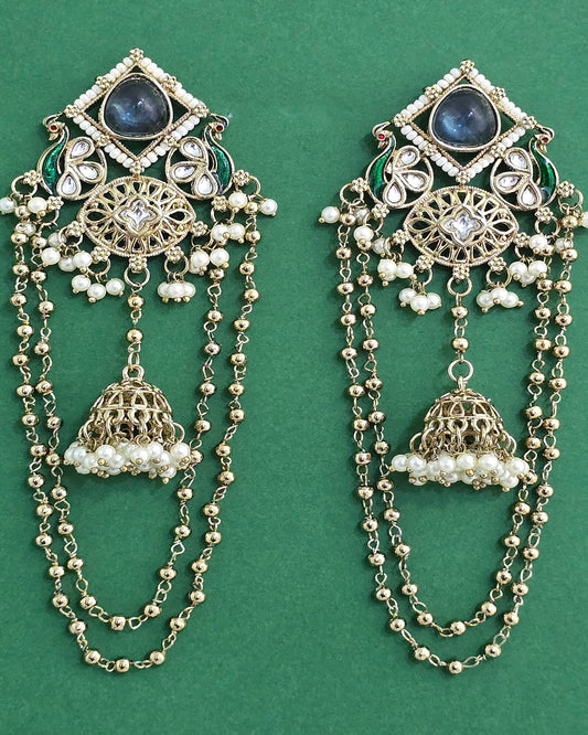 Kashmiri earrings with Victorian plating