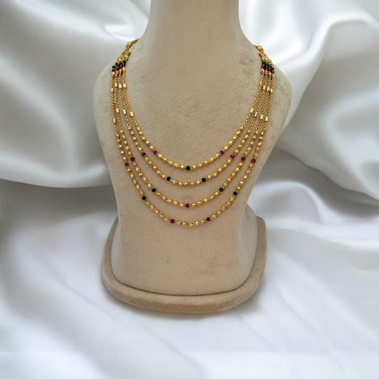 High gold plated four layer necklace