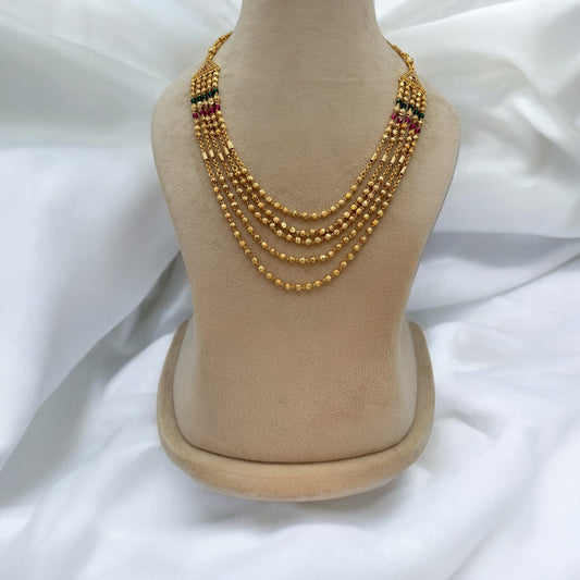 High gold plated five layered necklace