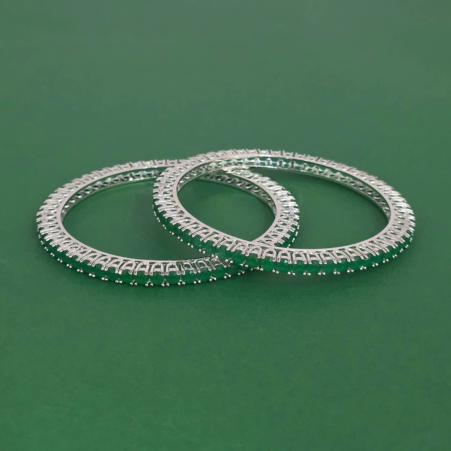 Silver plated American Diamond bangles